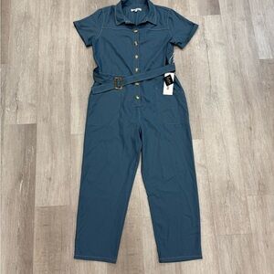 Mimi Chica Blue Jumpsuit with Belt - New - Size XL (14/16)